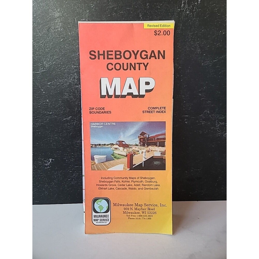 Sheboygan County Map Vintage